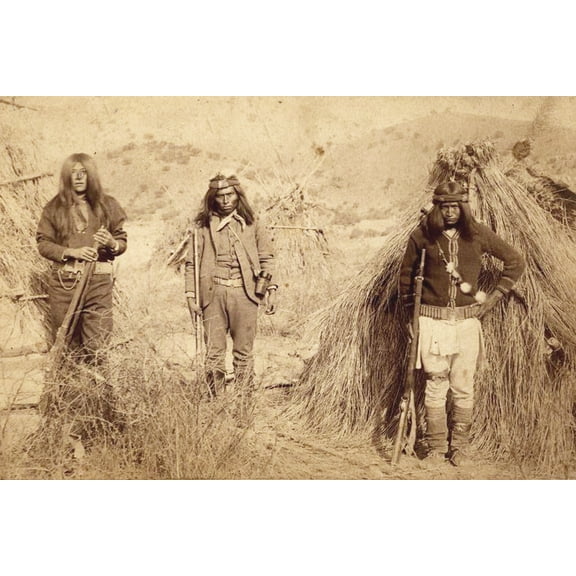 24x36 gallery poster, Apache warriors. In the center is Apache Kid (Haskay-bay-nay-ntayl)