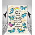 thumbnail image 1 of ABPHQTO Unicornio 150x220cm dibujos animados Arco Iris estrellas niños habitación papel tapiz decoración niños cumpleaños Fondo recién nacido tema niños pequeños tomas Video, 1 of 3
