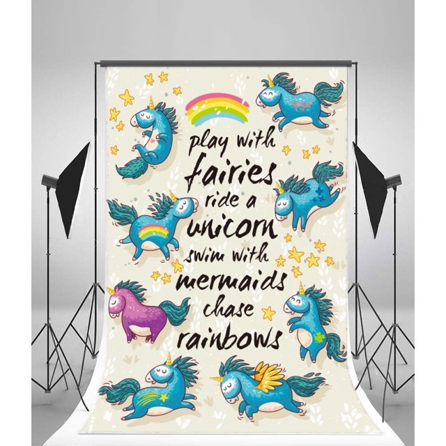 ABPHQTO Unicornio 150x220cm dibujos animados Arco Iris estrellas niños habitación papel tapiz decoración niños cumpleaños Fondo recién nacido tema niños pequeños tomas Video