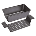 thumbnail image 3 of 2X Moule à Pain de Viande Professionnel de 12 Pouces Plateau Barbecue Rectangulaire avec Support d'Insertion, 3 of 8