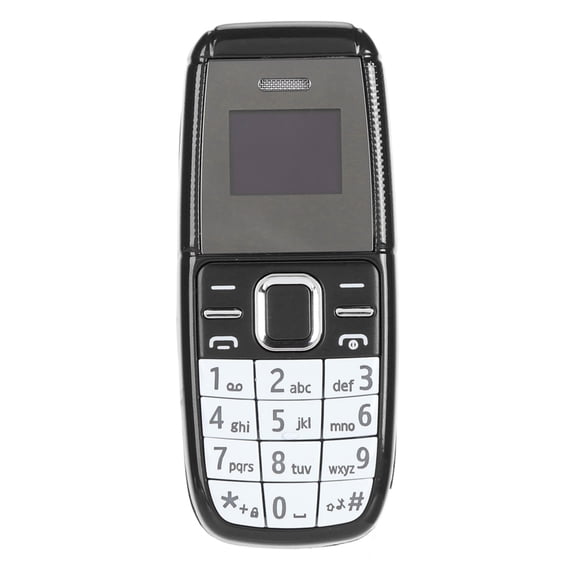 Unlocked Mini Button Phone with Dual SIM Card 2G GSM Low Radiation Backup Cell Phone (0.66 inches / 1.68 cm Display) - Black