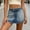 BU2, variant on Womens Jean Skorts Summer Stylish High Waist Pleated Front Curved Hem Denim Mini Skirt Fashion Stretch Comfy A-Line Skirts