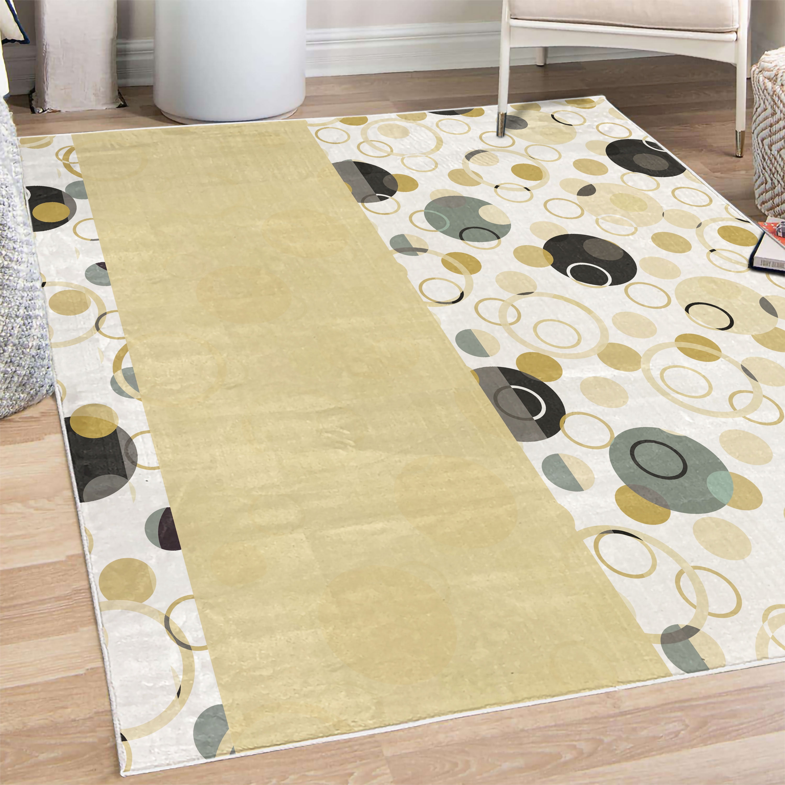 Abstract Decorative Rug, Circular Shaped Round Interlace Forms ...