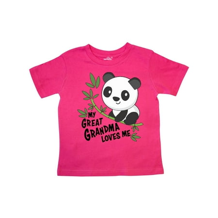 

Inktastic My Great Grandma Loves Me- Cute Panda Gift Toddler Boy or Toddler Girl T-Shirt