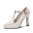 thumbnail image 5 of Women's Chunky Heels, Pointy Toe Ankle Strap, Closed Toe Dress Shoes for Party shoes, 5 of 15