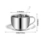 thumbnail image 3 of Juego de tazas de café de acero inoxidable - 304 tazas aislantes de doble pared para oficina, té y bebidas calientes, 13,6 cm, plata (set de 3 piezas), 3 of 6