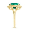thumbnail image 3 of Rosec Jewels Lab Grown Emerald Ring with Diamond - 10X12 mm - AAAA Grade, 18K Yellow Gold, US 8.00, 3 of 9