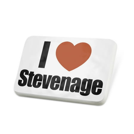 Porcelein Pin I Love Stevenage region: East of England, England Lapel Badge – NEONBLOND