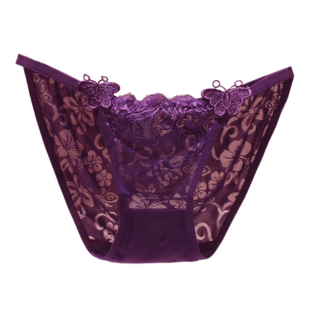 Meiodtion Underwear for Women Comfort Briefs Cheeky Breathable Panties Cute Bikini Elastic Waist No Show Panty Purple L
