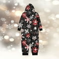 thumbnail image 5 of Bjutir Matching Family Christmas Pajamas Jumpsuits Snowflake Print Hooded Zipper Long Sleeve Warm Fall Winter Holiday Sleepwear Black, 5 of 5