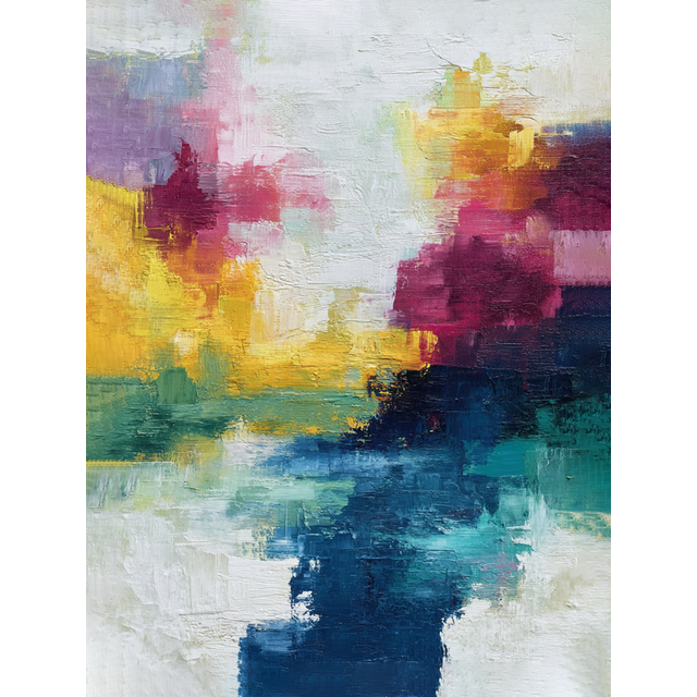 Qisvanset Abstract Textured Oil Painting Canvas Wall Art 15.75x11.81 Inches