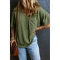 thumbnail image 6 of Plusashion Green V-Neck Pocket Tee: Comfortable, Casual, All-Day Wear!, 6 of 8