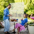 thumbnail image 2 of Outsunny Metal Privacy Screen W/ Expansion Screws Outdoor Divider, White, 2 of 10