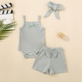 thumbnail image 2 of Ccpelsie Girls Summer Clothing Sets Ruffle Tank Tops and Shorts Cute 2 Piece Outfits 3-10 Years(Green,3-6 Months), 2 of 9