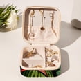 thumbnail image 6 of Cactus Travel Portable Square Jewelry Box Organizer for Rings, Earrings, Necklaces, Bracelets for Girls and Women, 6 of 6