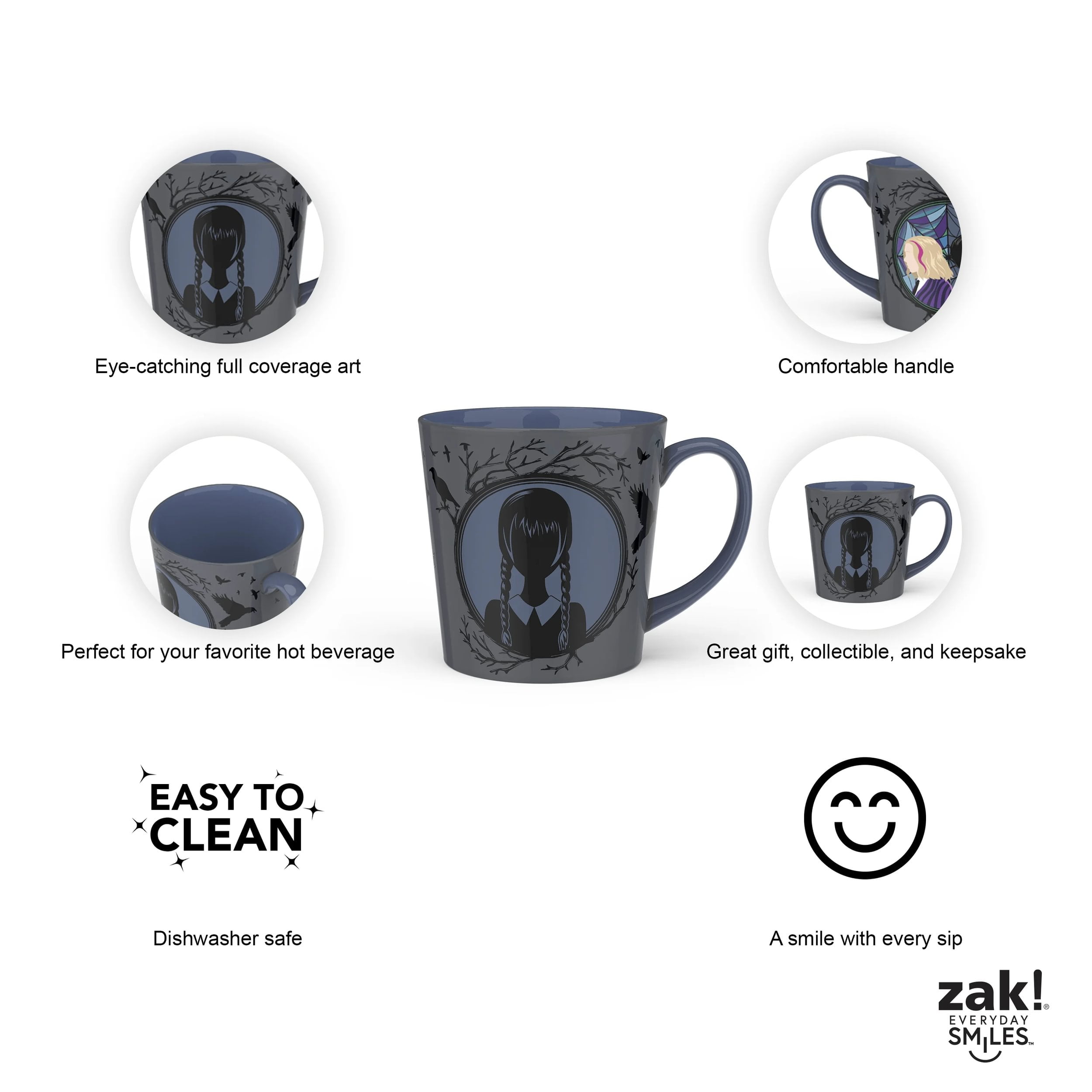 Zak Designs Wednesday Emerson Mug, Wednesday