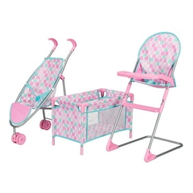 My Sweet Love 3 Piece Doll Accessory Set for 18" Dolls, Pink & Blue