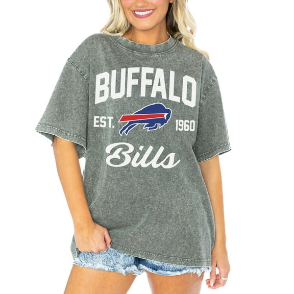 Women's Gameday Couture  Gray Buffalo Bills Tackle Titan Boyfriend Washed T-Shirt