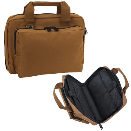Water-Resistant Sports Pistol Case | 600D Polyester | Lockable Double Zipper | 8 Magazine Pockets | Universal Portable Design | Khaki
