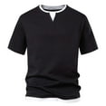 thumbnail image 2 of pstuiky camisetas de hombre, Blusa básica de manga corta con cuello redondo y mangas cortas para hombre camisas casuales para hombre m, 2 of 4