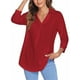 thumbnail image 3 of Sexy Dance Top de mujer con manga 3/4 y blusa holgada con cuello en V, 3 of 6