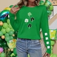 thumbnail image 6 of Erwazi Women's St Patrick's Day T-Shirt Green Long Sleeve Crewneck Shamrock Tees Tops, 6 of 6