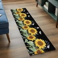 thumbnail image 4 of Sunflower Butterfly Runner Rugs 2x6 ft Green Leaf Spring Flower Plant Black Washable Hallway Rugs Non-Slip Floor Mats Absorbent Carpet Bedside Runners for Bedroom Kitchen Bathroom Laundry Room, 4 of 9