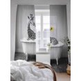 thumbnail image 3 of Sheer Curtains 84 Inches Long 2 Panels Set for Living Room, Funny Giraffes Semi Sheer Curtains for Windows, Cute Art Vintage Lovely Animals on Bathtub Voile Window Treatments Rod Pocket Curtain, 3 of 7