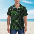 thumbnail image 2 of Kll Men'S Hawaiian Shirt Short Sleeve Button Down Beach Shirts-Lush Foliage Green Plant, 2 of 7