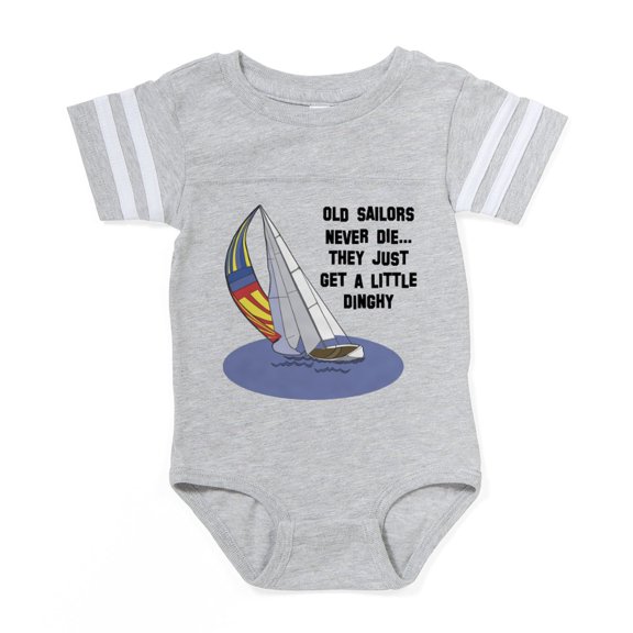 CafePress - Old Sailors Never Die - Cute Infant Baby Football Bodysuit