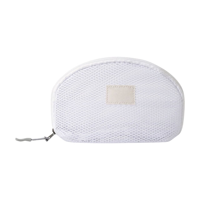 Neceser de viaje de malla transparente para guardar cosméticos y artículos de aseo. Estuche compacto para el baño y el hogar. Bolsa para maquillaje, brochas y accesorios.