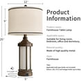 thumbnail image 6 of 25'' Table Lamp for Living Room Bedroom Farmhouse Metal Lamps with 2 USB Ports, Built-in Frosted Glass Night Light Vintage Industrial Nightstand Bedside End Lamp, 2 Bulbs Included, Bronze, 6 of 9