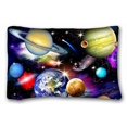 thumbnail image 1 of RYLABLUE Universe Solar System Planets Earth Galaxy Nebula Print Pillow Case Pillow Inner Included Soft Bedding New Fashion Size 20x30 Inches Two Sided Print, 1 of 1