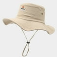 thumbnail image 3 of Unisex Western Cowboy Sun Hat - Wide Brim Fisherman Cap for Hiking & Camping, 3 of 7