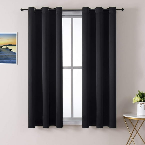 Cortinas opacas ChrisDowa con ojales aislantes térmicos, 42 x 160 cm
