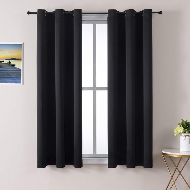 Cortinas opacas ChrisDowa con ojales aislantes térmicos, 42 x 160 cm