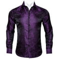 thumbnail image 2 of Barry.Wang Men Dress Shirts Paisley Design Woven Silk Dress Shirt Long Sleeve Fashion, 2 of 2