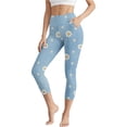 thumbnail image 3 of TaTaai Womens Printed Slim Fit Capri Leggings Yoga Pants with Pockets High Waist Stretchy Trousers Bottoms for Daily Gym, 3 of 8