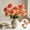 Orange-1E, variant on MMJ Artificial Flowers 3 Heads Large Dahlia Silk Bloom Faux Peony Stem for Home Dining Table Wedding Hotel Decor 25.19in