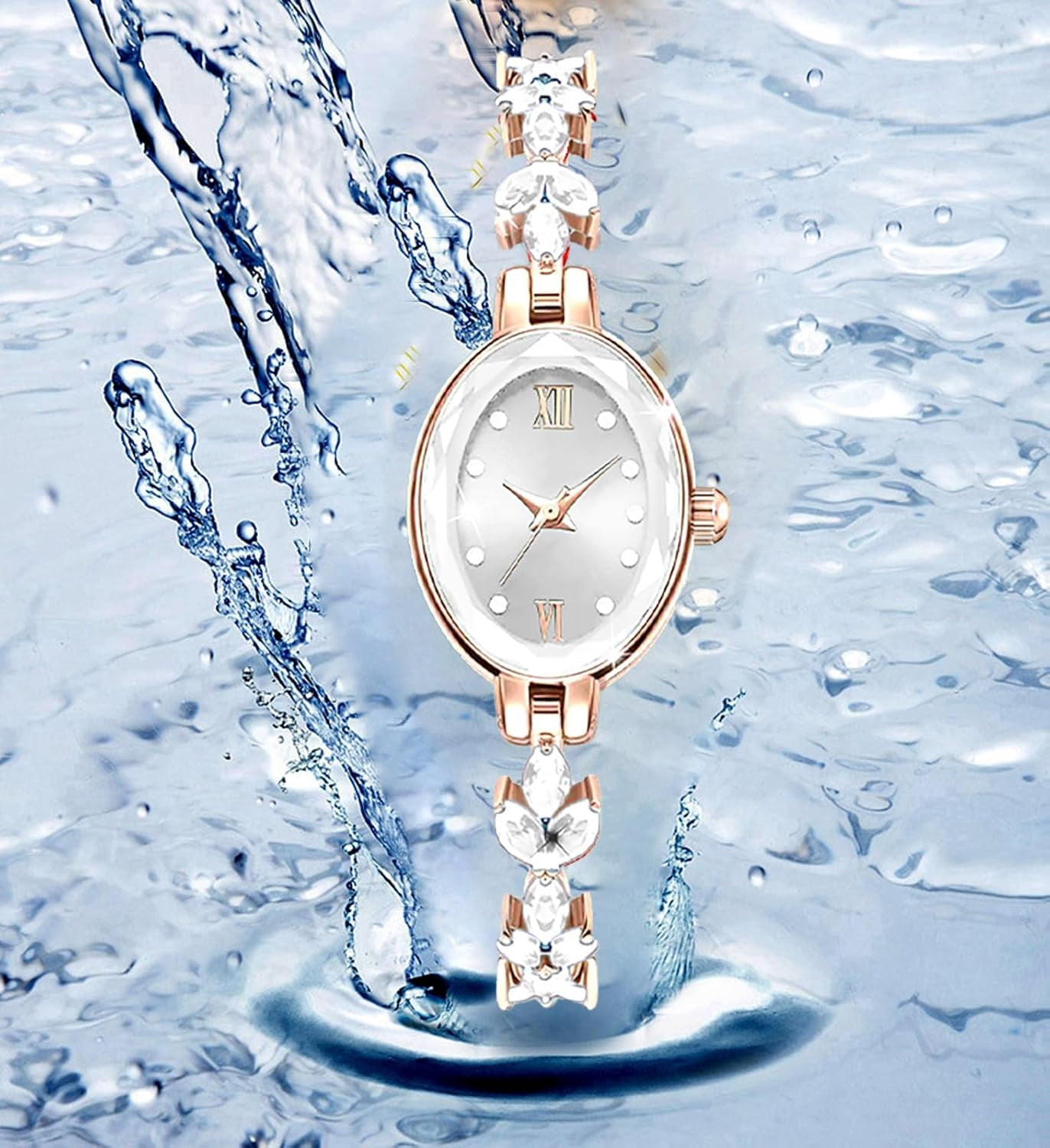 Women's Watch Luxury Petal Casual Bracelet Watch Simulated Quartz Watches for Women