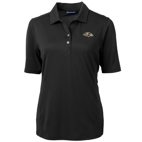 Women's Cutter & Buck Black Baltimore Ravens Virtue Eco Pique Recycled Polo