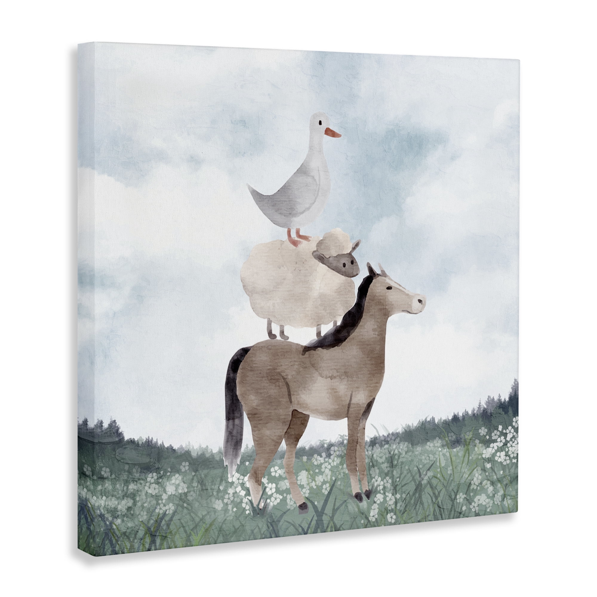 Stupell Industries Muted Blue Sky Farm Canvas Wall Art, design by Kim Allen