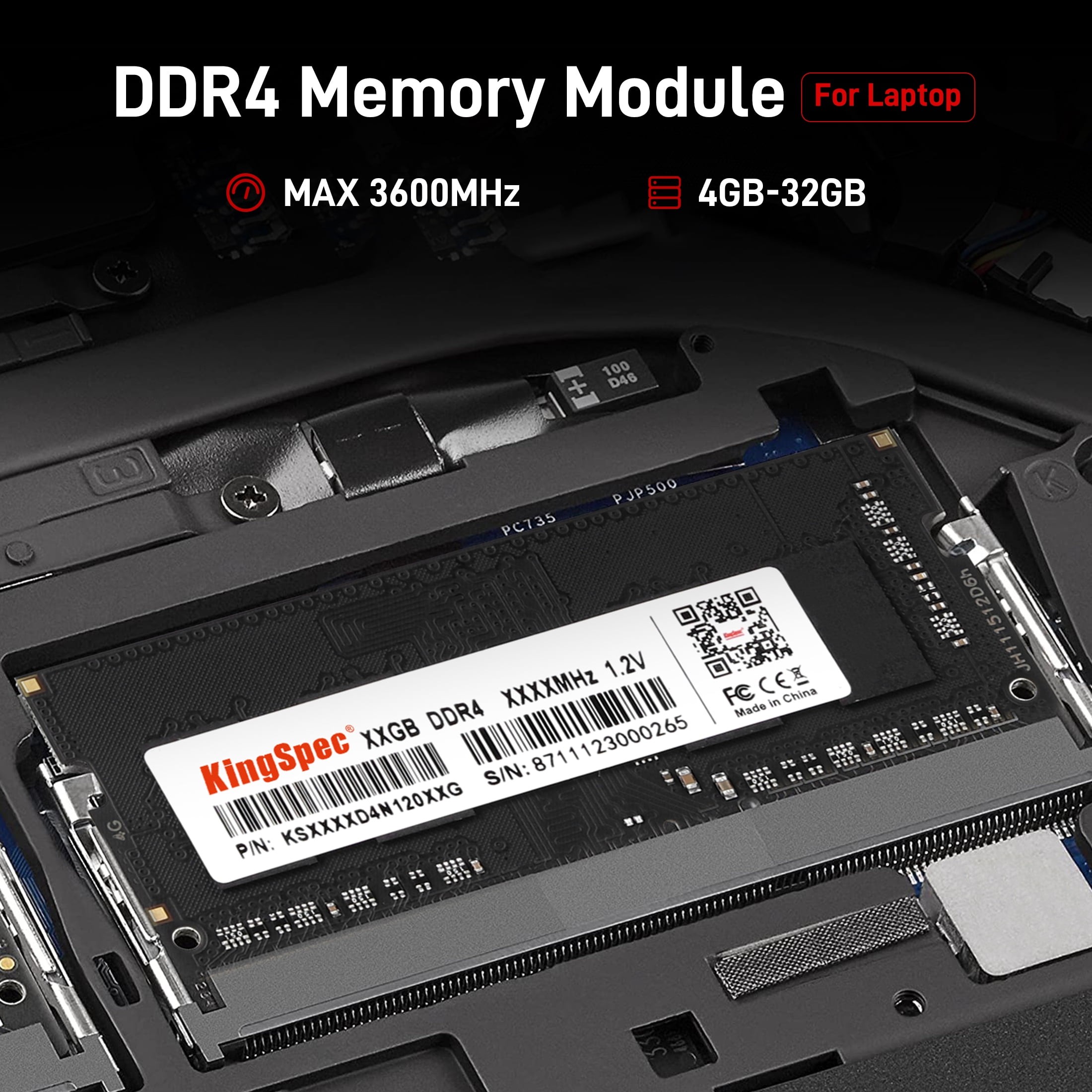 KingSpec DDR4 16GB 260-Pin SO-DIMM 3200 (PC4 25600) 16G Laptop Ram Memory Model For Notebook