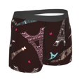 thumbnail image 3 of Balery Eiffel Tower Men's Boxer Briefs, Soft and Breathable Cotton Underwear with nylon Waistband-Medium, 3 of 9