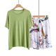 thumbnail image 3 of Conjunto de Pantalones Cortos de Mujer Color Sólido Cuello Redondo Manga Corta, Top Y Pantalones Cortos para el Uso Diario, Casual Y Fiesta, 3 of 3