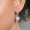thumbnail image 3 of Gem Stone King Keren Hanan 10.76 Ct Heart Shape 10mm Sky Blue Topaz 925 Silver and 10K Yellow Gold Lab Grown Diamond Infininty Dangle Earrings, 3 of 3