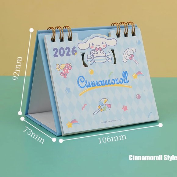 2026 New Comic Calendar - Cute Kuromi Cartoon Cinnamoroll Graffiti Desk Calendar For Office & New Year Gift