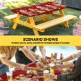 thumbnail image 6 of Gingerbread Red Table Cloths for 6 Foot Rectangle Tables, Christmas Winter Snowflake Patio Waterproof Elastic Fitted Tablecloths, Washable Rectangular Table Cover for Camping, 6 of 8