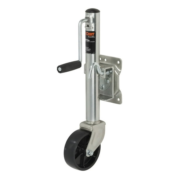 CURT 28112 Marine Boat Trailer Jack with 6Inch Wheel, 1,200 lbs. 11 Inches Vertical Travel