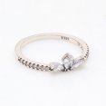 thumbnail image 5 of Anillo de muestra de pétalo brillante con diamantes bañado en plata, anillo de lujo con forma de copo de nieve y flores, regalo sorpresa, 5 of 5